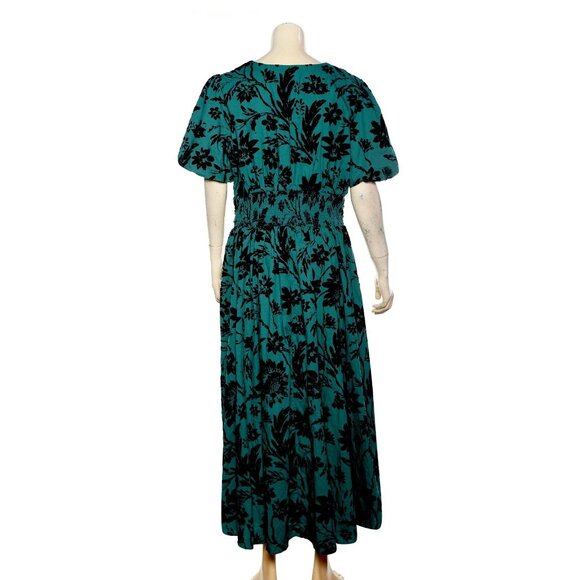 Anthropologie The Katerina Button-Front Dress S 6 Women Green Cotton Midi 44733 - Picture 4 of 4